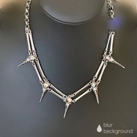 Hand made (by me) RAVEN SKULL NECKLACE (unisex) - Picture 2 of 10